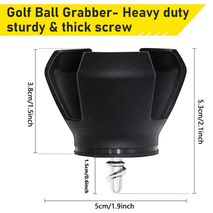 4X Golf Ball Retriever for Universal Use (2.1" x 1.9") - Black Grabber