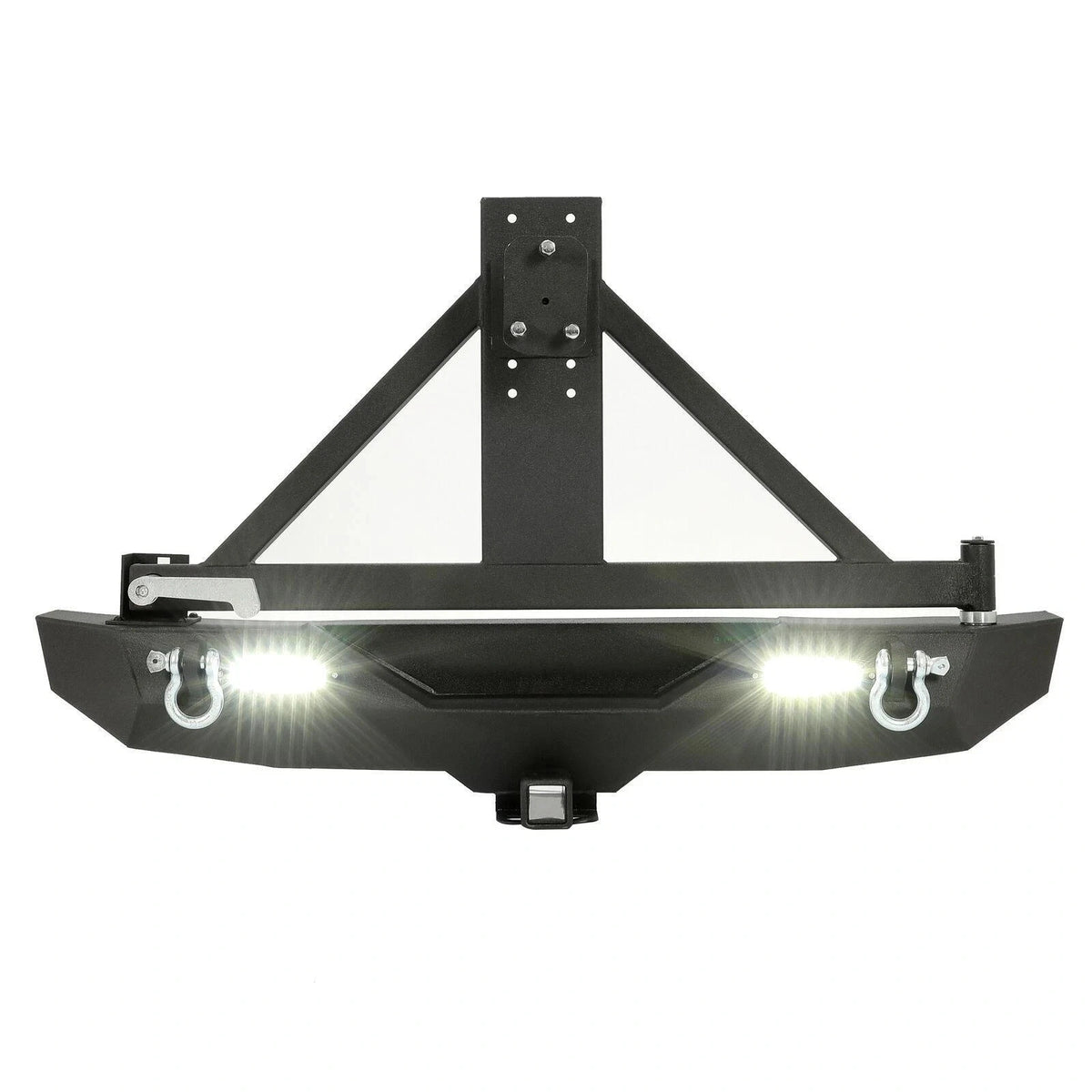 Off-Road Rear Bumper with Spare Tire Carrier for Jeep Wrangler JK JKU (2007–2018) - CON-A000000093, Heavy Duty, Textured