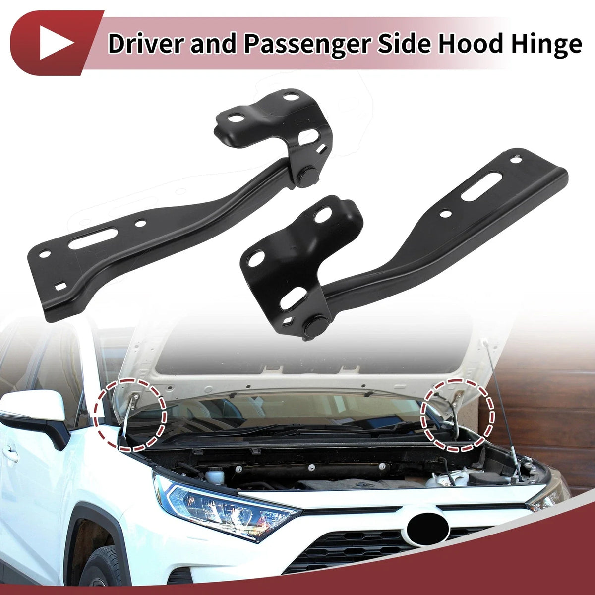 Hood Hinges for Honda Accord, Crosstour (2008–2012) - 60170TA0A00ZZ, 1 Pair