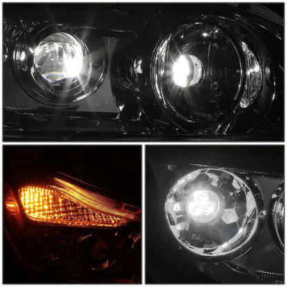 2X Chrome Amber Full LED Projector Headlight Assembly for Kenworth T680 (2022–2025)
