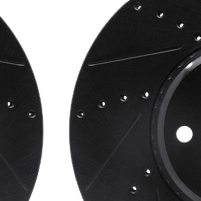 Rotor Set for Mercedes-Benz GLC250 (2017–2018) ALX-PAU-DF-8002-63033-CLA6 Drilled Slotted Black