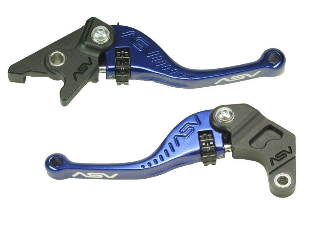 ASV F3 Blue Shorty Folding Brake + Clutch Levers Set for KTM
