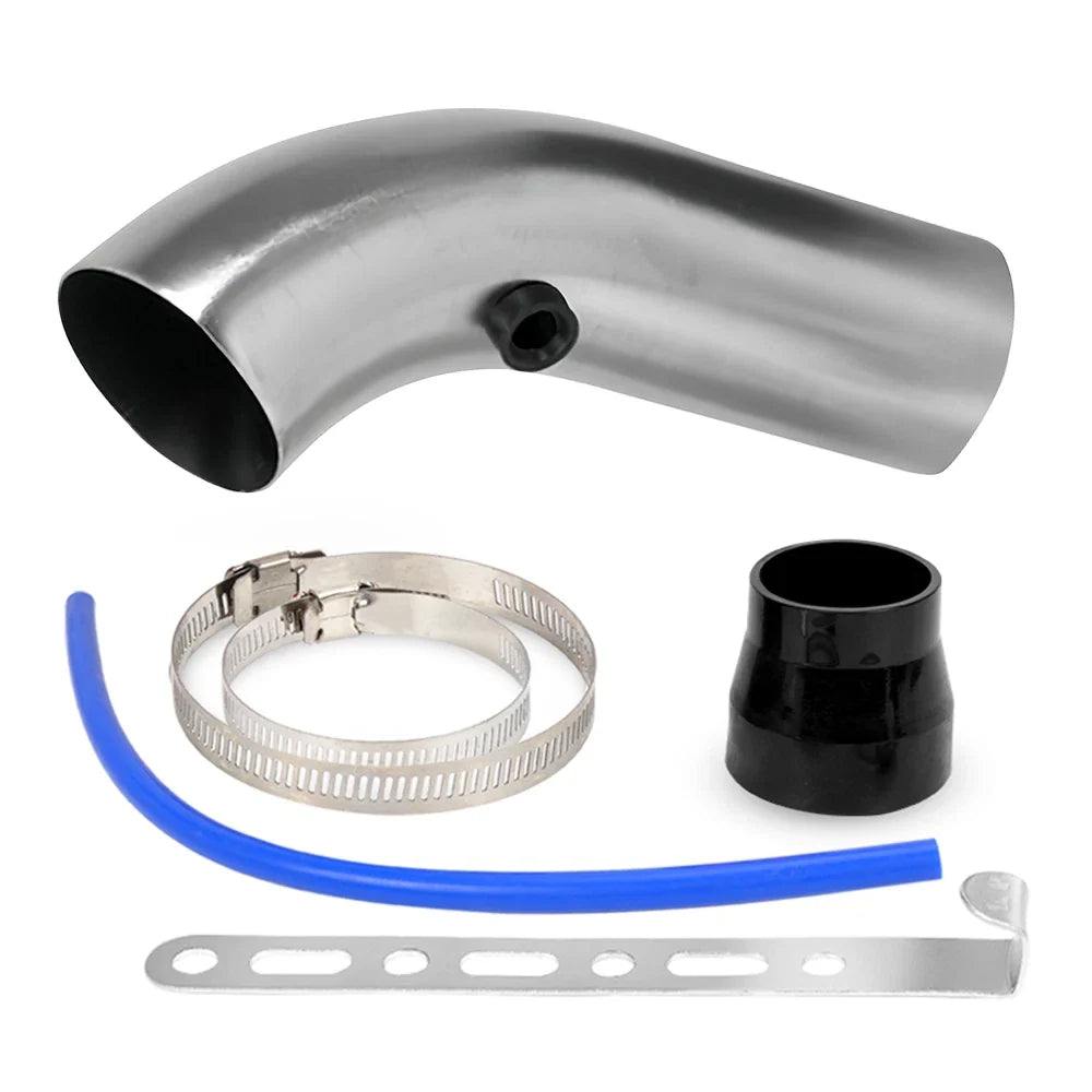 76mm 3" Silver Aluminum Cold Air Intake Induction Pipe Hose Tube for Universal