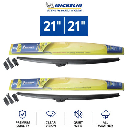 Set of 2 Wiper Blades for Audi 90 (1993–1995) - Michelin Stealth Ultra Hybrid 21"