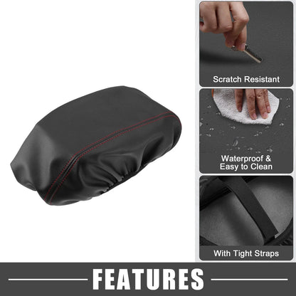 Center Console Armrest Cover for Dodge Durango (2011–2021) Black Red Stitches 723115424430