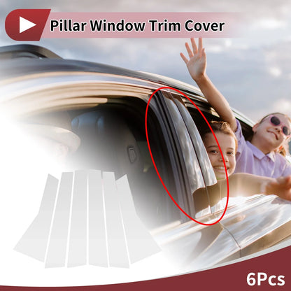 6 Pcs Car Door Pillar Window Trim for Honda CR-V (2012–2016) Silver Tone