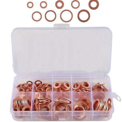 Copper Washer Assortment Set of 50/100/120 Pieces for Various Uses