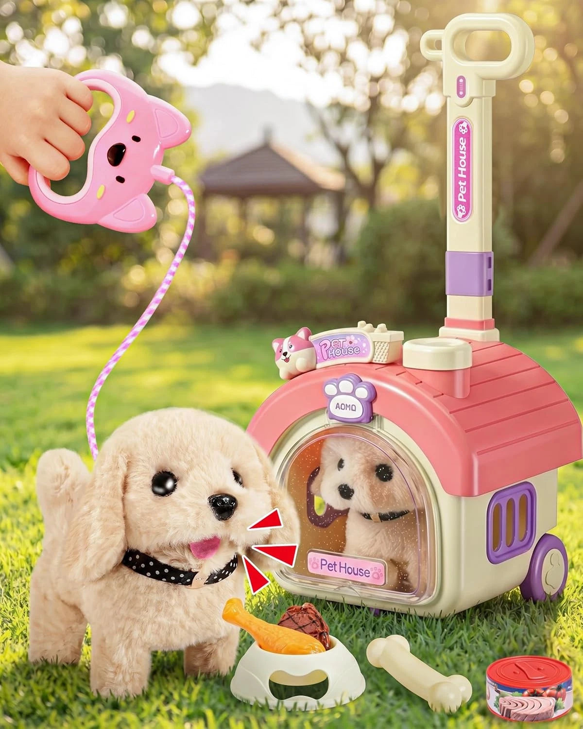 23 Pcs Dog Toys for Kids Girls - Interactive Realistic Stuffed Dog