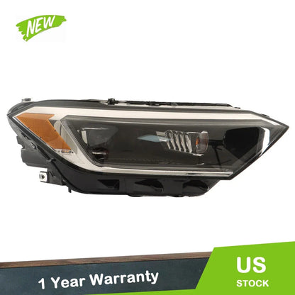 LED Headlight Assembly for Volkswagen Jetta (2019–2023) - Black, RH, w/DRL