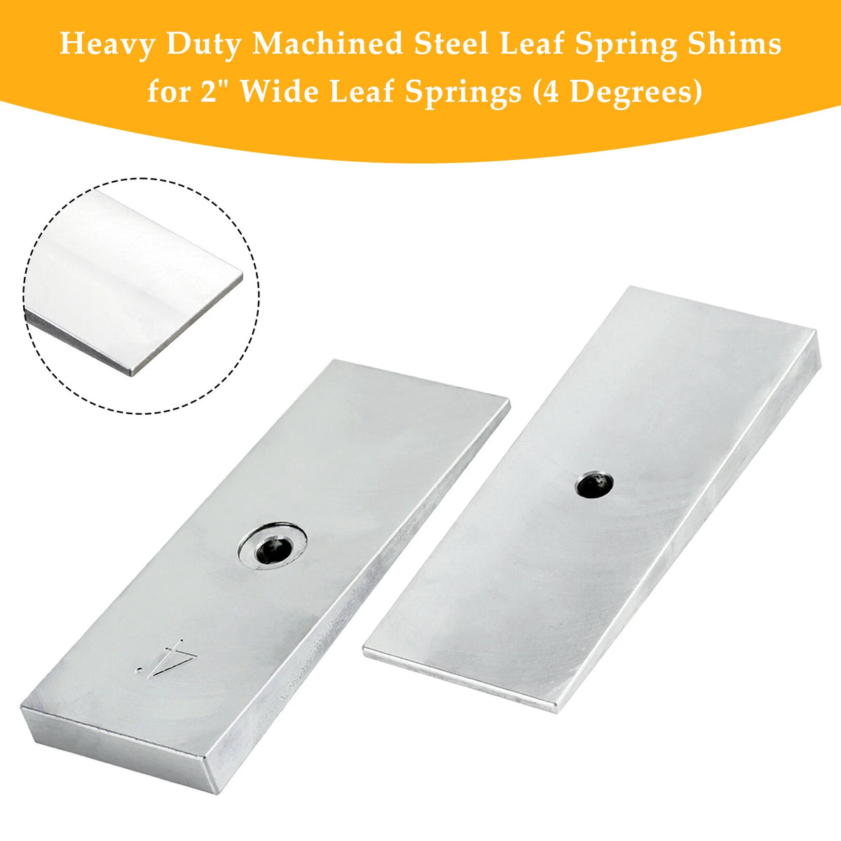 2X 2" Wide 4° Steel Leaf Spring Degree Shims for (C147-025-B)