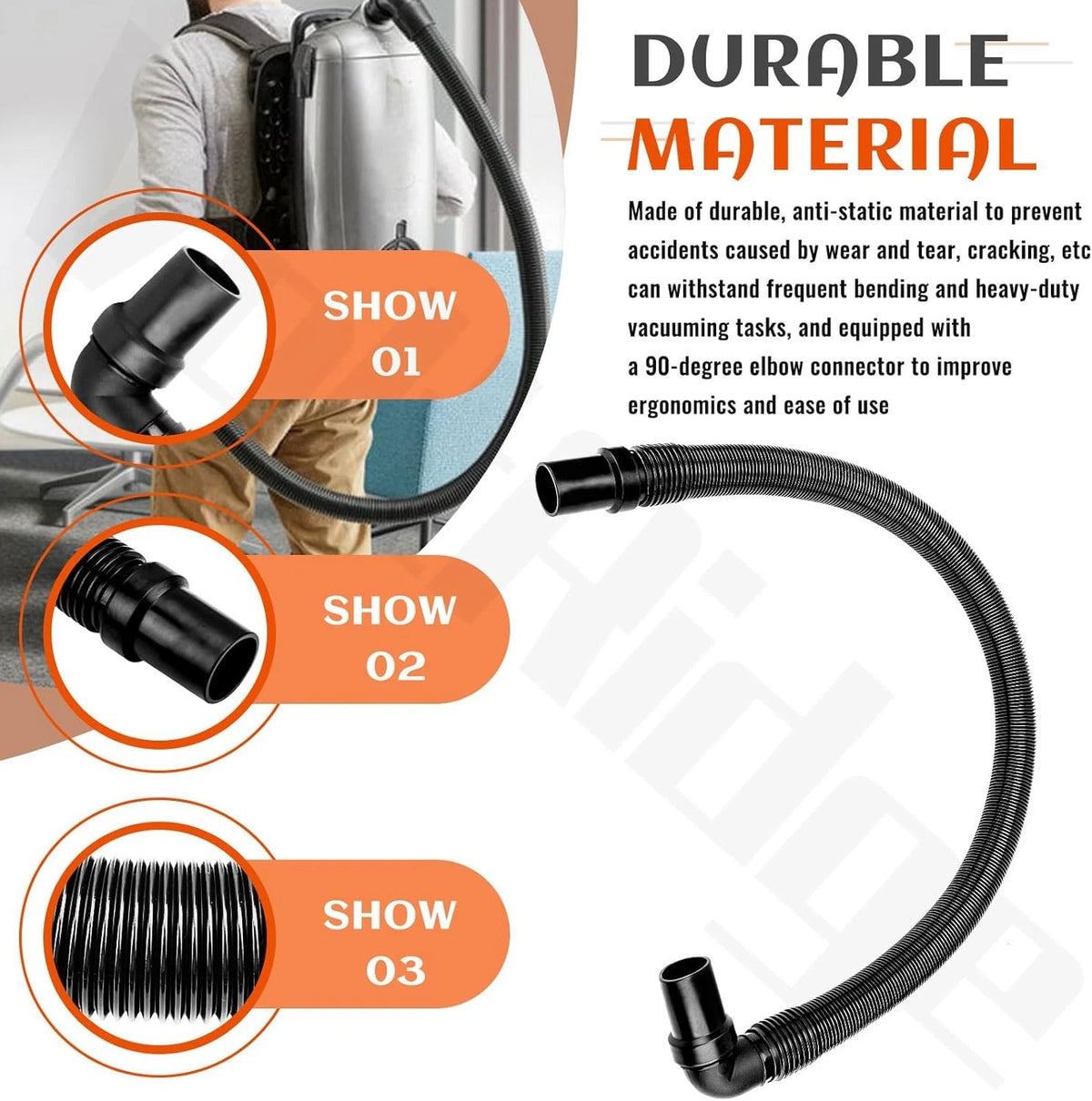 Static-Dissipating Vacuum Hose for ProTeam Super Coach Vac Model 6 (W)