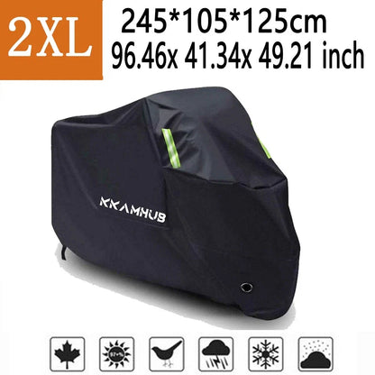 XXL Black Waterproof Motorcycle Cover for Harley Honda Yamaha Suzuki Kawasaki