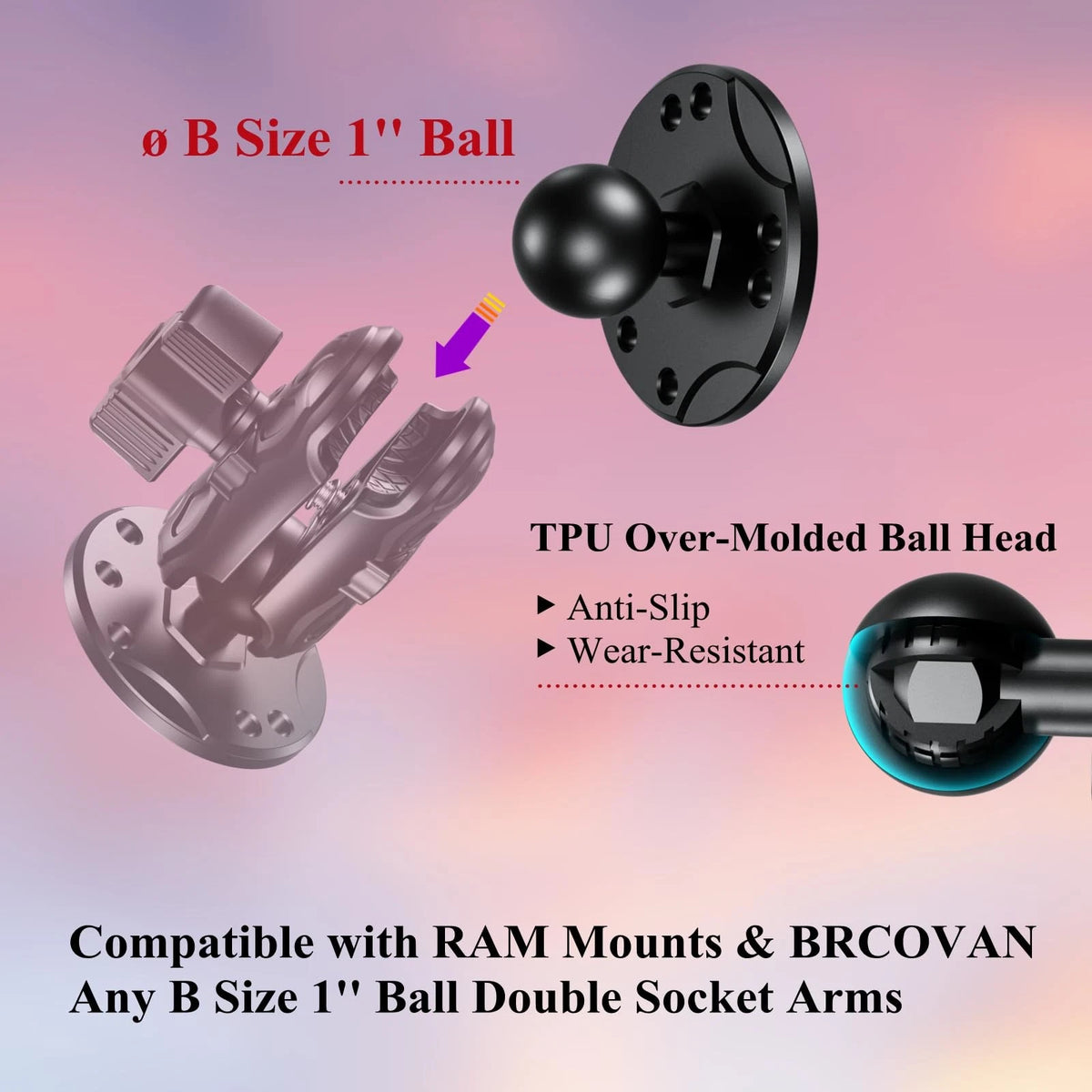 1'' Ball Mount Base for BRCOVAN