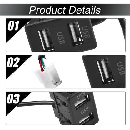 USB Socket for Most Cars (3.4x2.2cm, 4pin+6pin)