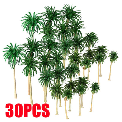 30PC Lifelike Palm Tree Set for Landscape Model