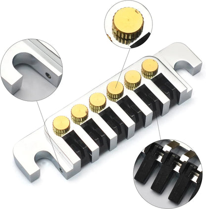 Guitar Bridge Stopbar Replacement with Studs for LP Les Paul 6 String
