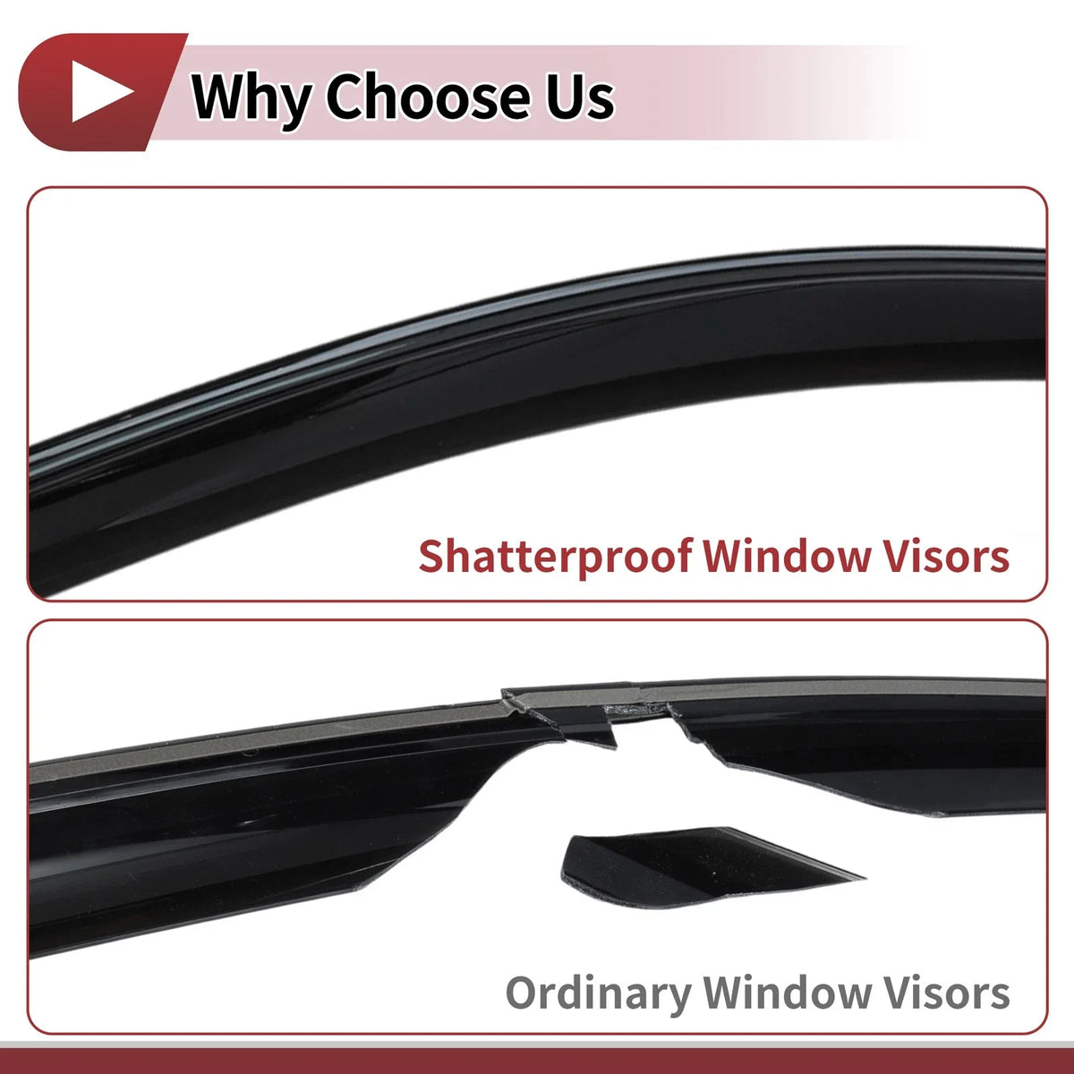 Set of 4 Window Deflectors for Nissan Sentra (2013–2019) Black Vent Visor