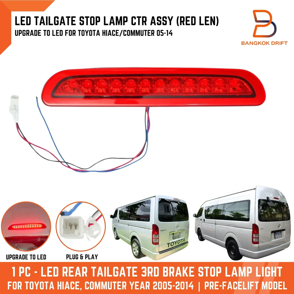 LED 3rd Brake Light for Toyota Hiace Commuter MK5 KDH (2005-2014)
