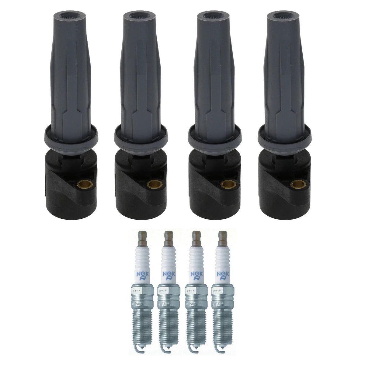 Set of 4 Ignition Coils & NGK Laser Platinum Spark Plugs for C-Max MKZ Milan (2013–2019)