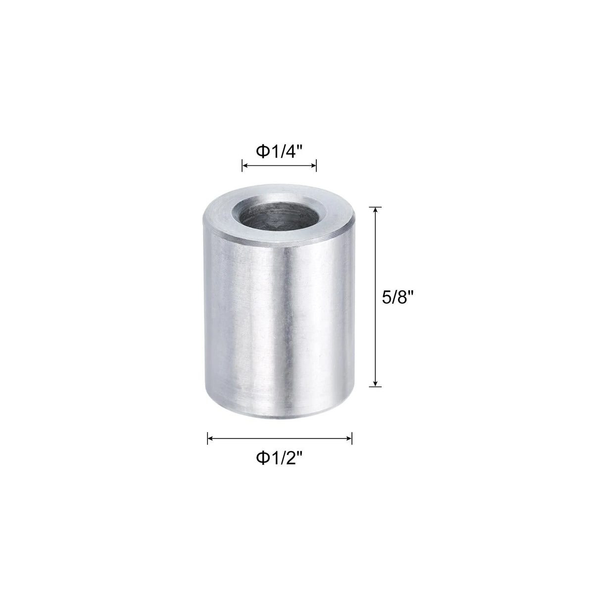 Set of 5 Aluminum Spacers 1/4" Bore x 1/2" x 5/8" for Universal Use