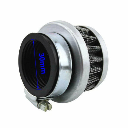 30mm Chrome Air Filter for ATV Quad Dirt Bike Buggy Go Kart Scooter