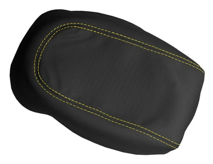 Leather Console Lid Armrest Cover for Hyundai Santa Fe (2001–2006) Yellow Stitch