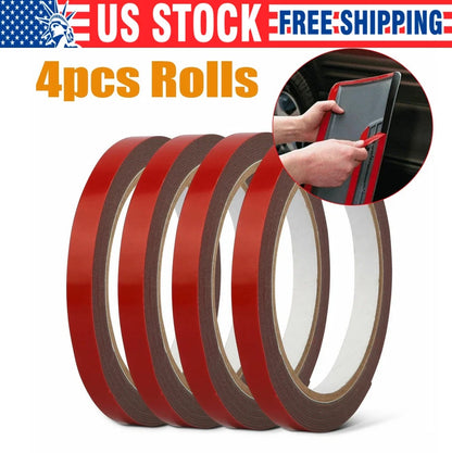 Set of 4 Double Sided Acrylic Foam Tape for Car Mounting 3M x 10mm 10ft