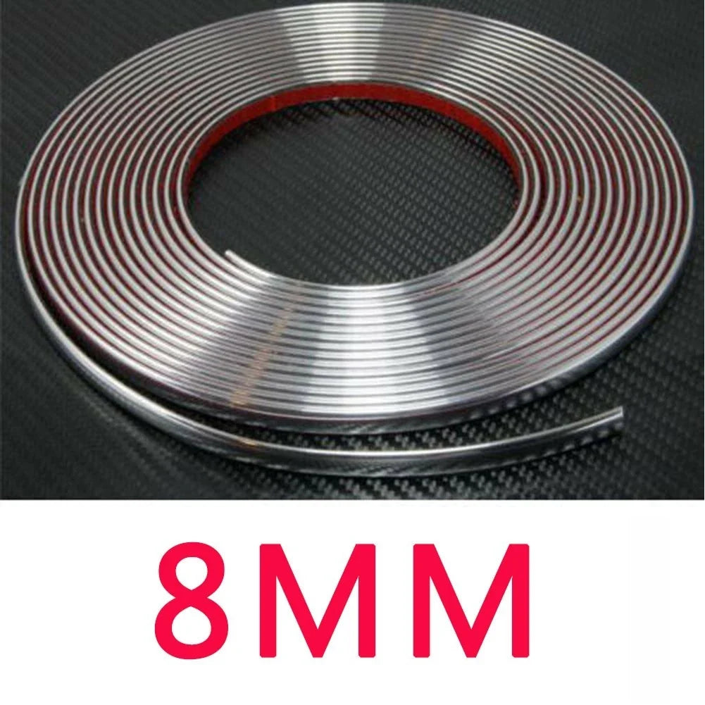 Chrome Polished Trim Tape 5M Length 8mm for Automotive Applications