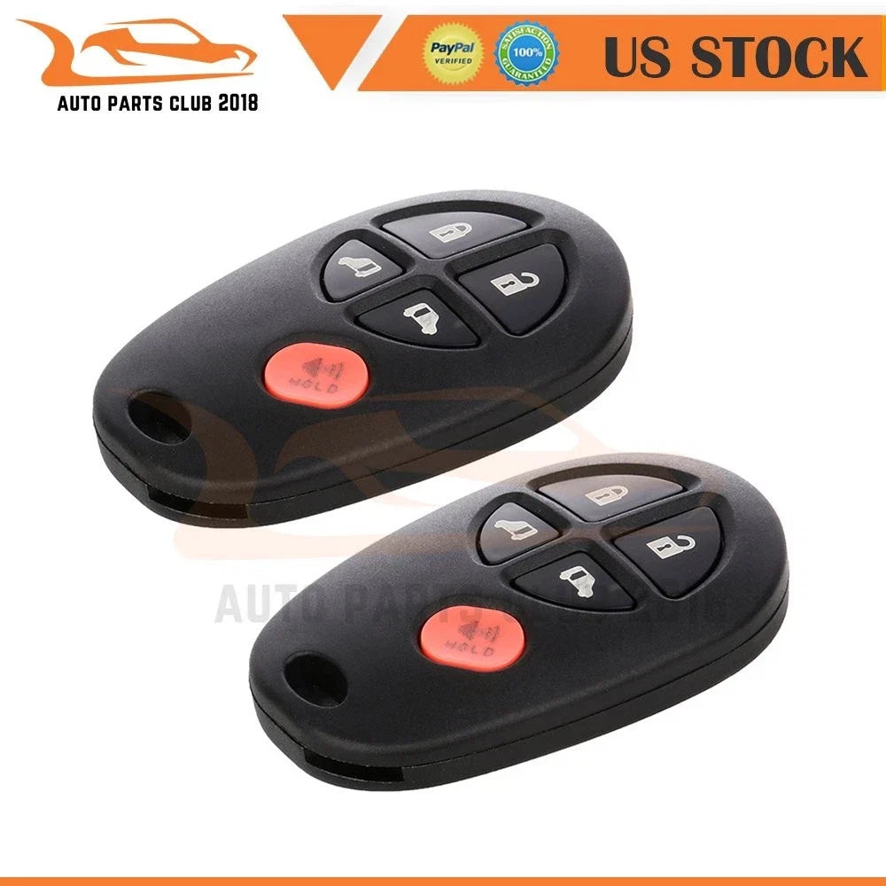2X Key Entry Remote Fob for Toyota Sienna (2004–2020)