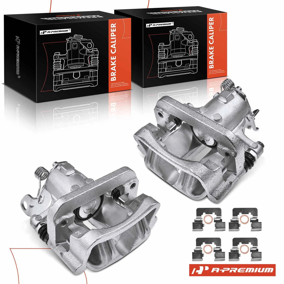 A-Premium Pair Rear Brake Calipers for Chevrolet Malibu (2014–2015) 13580999, 13580997, 18-B5504, 18-B5505
