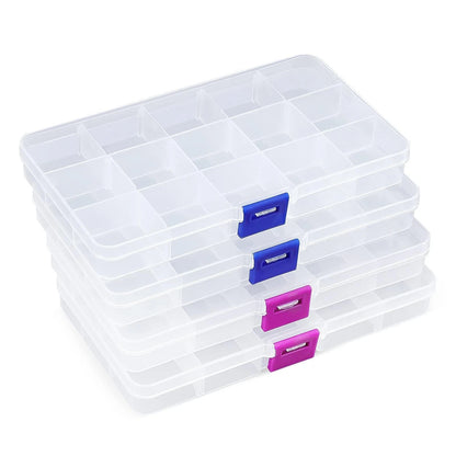 Set of 4 Bead Organizers for Earring Storage (Transparent)