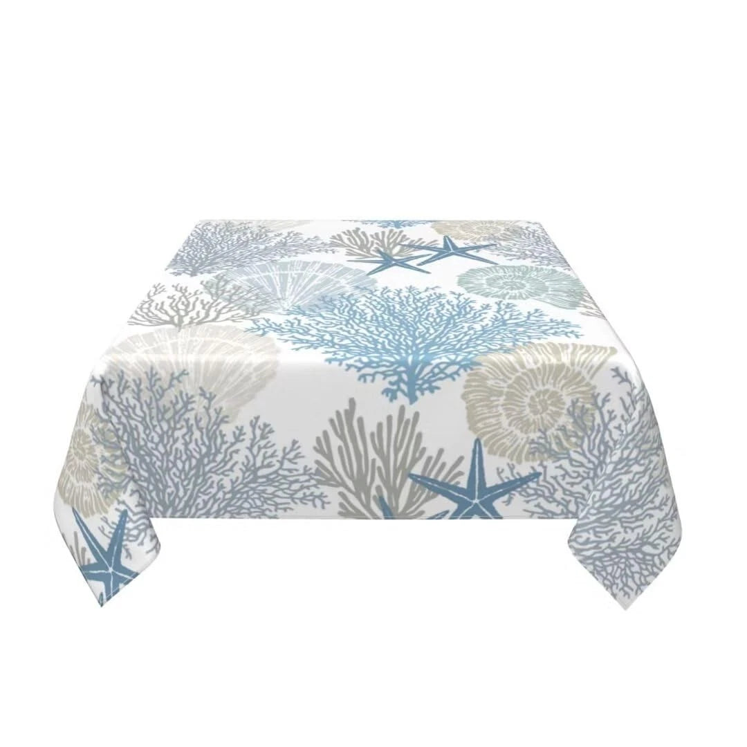 Summer Coastal Tablecloth for Square Tables (54x54 Inch)