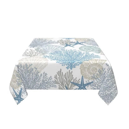 Summer Coastal Tablecloth for Square Tables (54x54 Inch)