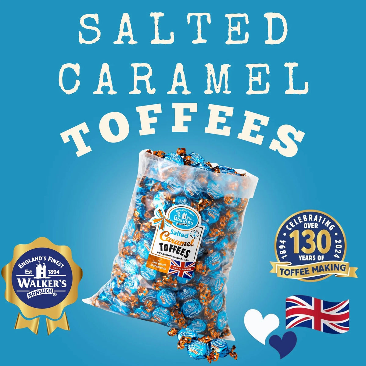 Walkers Nonsuch Salted Caramel Toffees Bulk Bag 88.18 Oz (2.5kg)