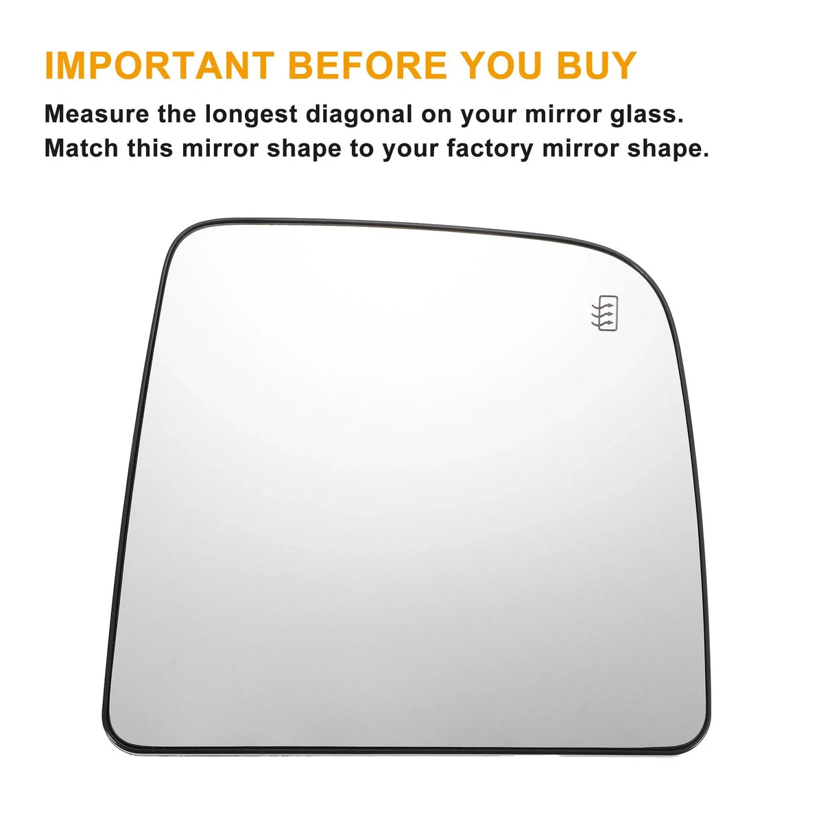 Pair Upper Heated White Mirror Glass for Nissan Titan 