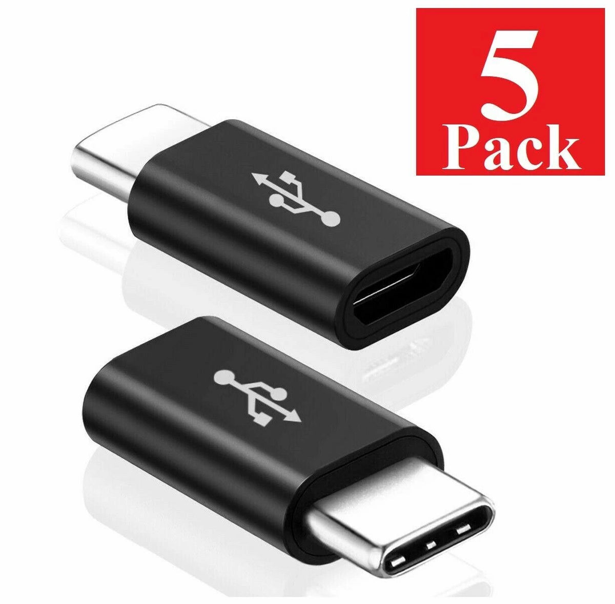 5 Pack Micro USB to Type C Adapter Converter