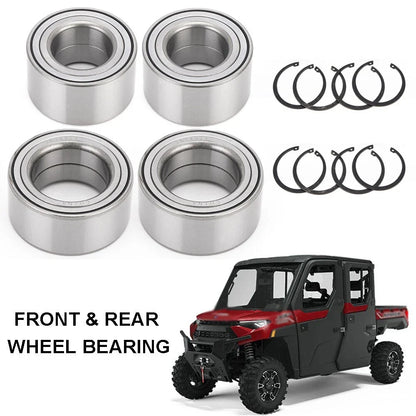 Set of 4 Wheel Bearings & Ring for Polaris Ranger 570 700 800 900 1000