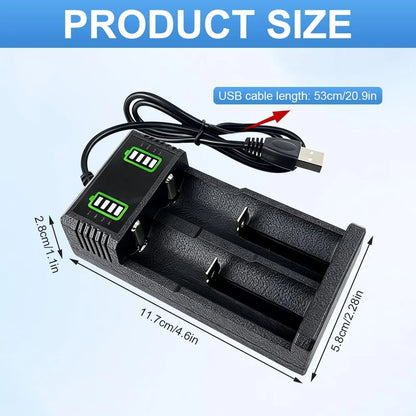 USB Smart Battery Charger for 18550 14500 16340 Rechargeable Li-Ion Batteries