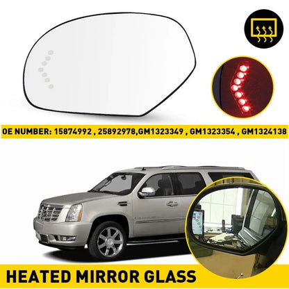 Heated Mirror Glass with Turn Signal for Chevy GMC Cadillac (2007–2013)