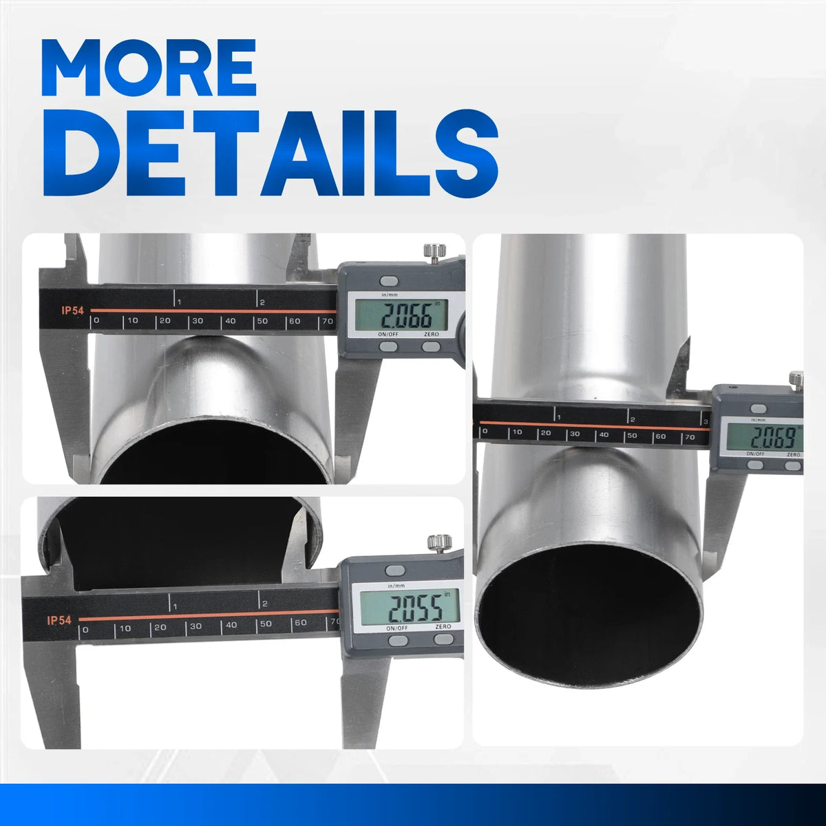 2" OD Mild Steel Exhaust System Pipe Universal (Custom DIY, 47" Length)