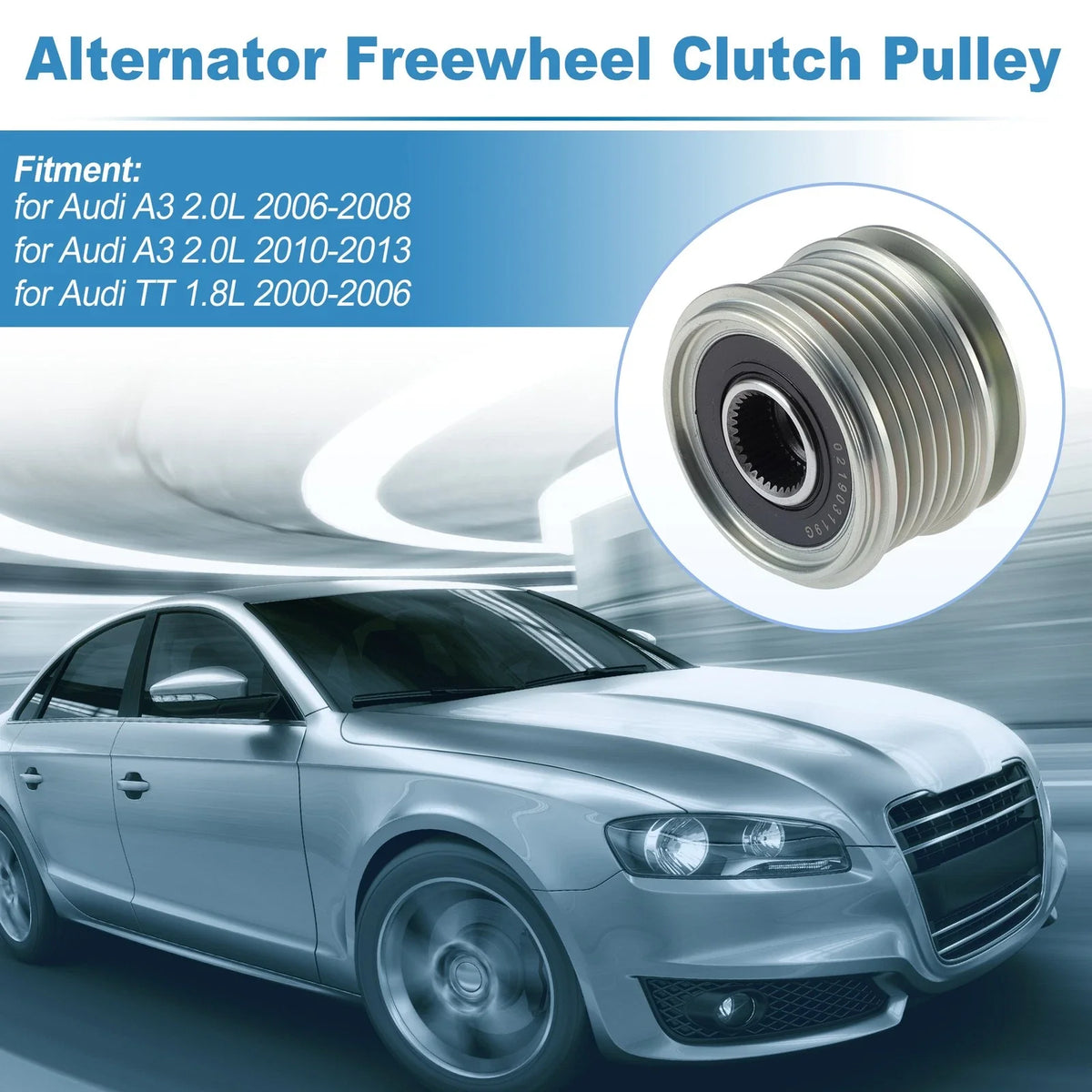 Set of 1 Alternator Freewheel Clutch Pulley for Audi A3 2.0L (2006–2008)