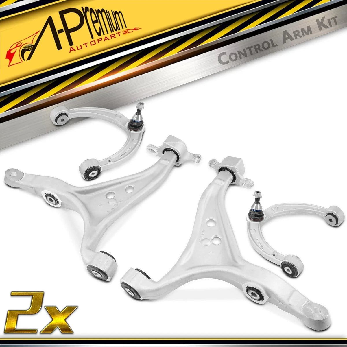 Set of 4 Front Lower & Upper Control Arms for Mercedes-Benz X166 (2013–2019)