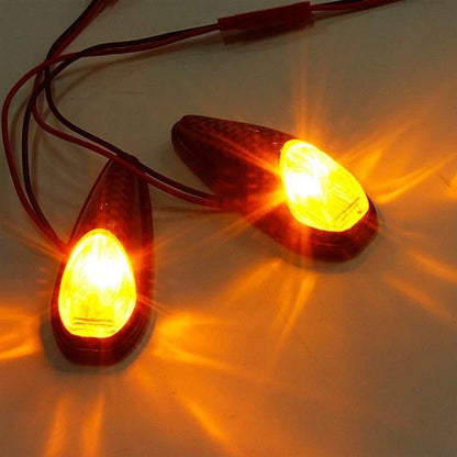 Set of 4 Carbon Look Lens Flush Mount Euro Turn Signals for Yamaha R1 R6