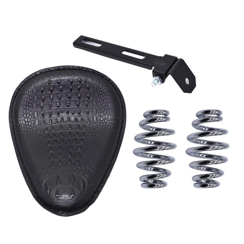 Black Soft Leather Solo Seat Bracket for Honda Bobber Chopper