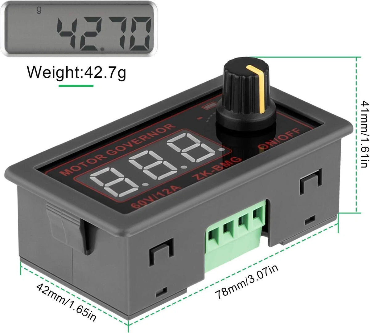 2X PWM DC Motor Speed Governor Controller Switch for