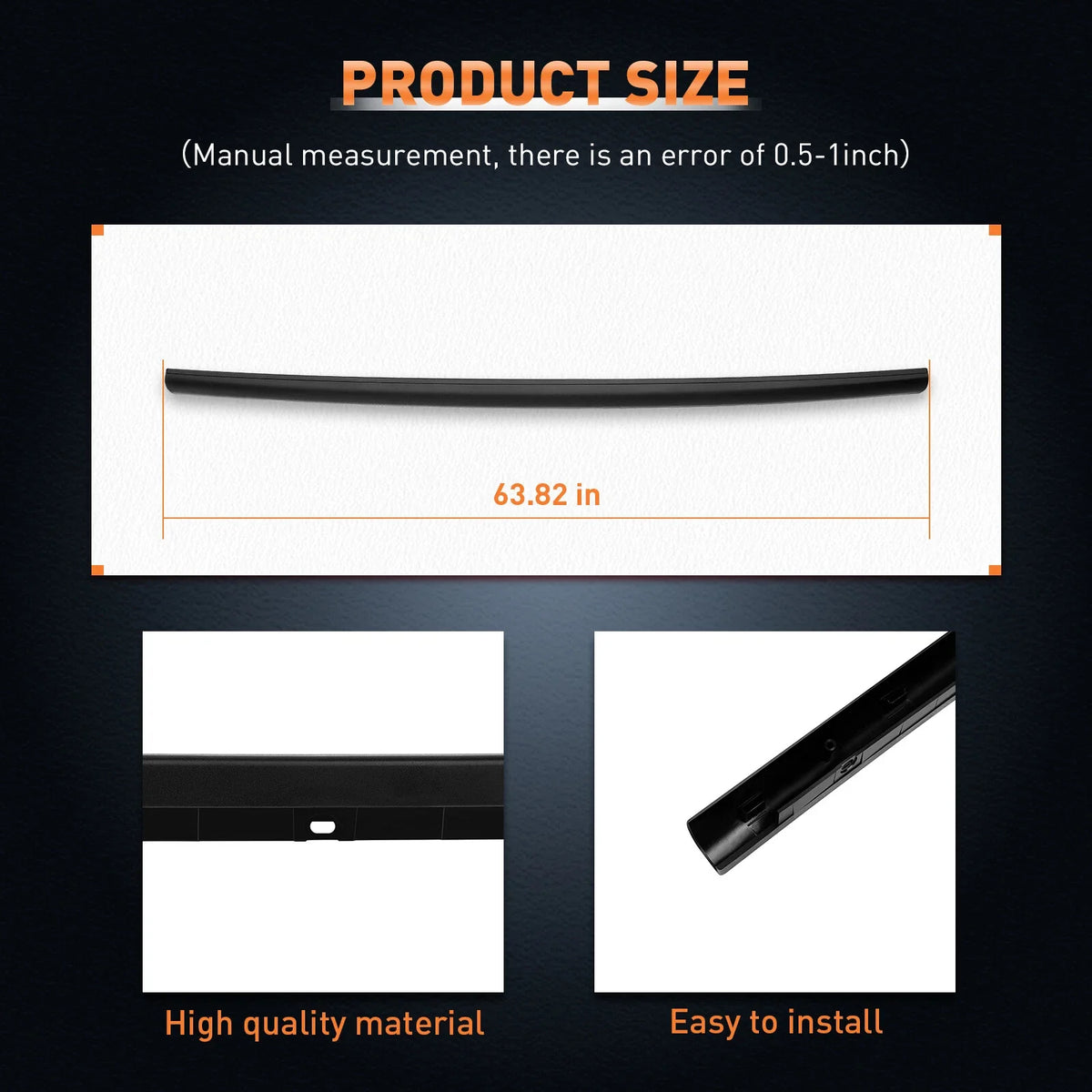 Tailgate Molding Spoiler Protector Cover Cap for F-250 Super Duty (1999–2005)