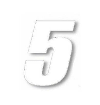 3X Number Plate Decal "5" for One Industries Supercross Racing
