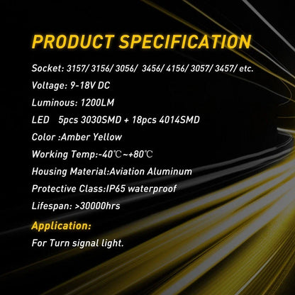 2X AUXITO Yellow Amber 3157 LED Turn Signal Bulb for