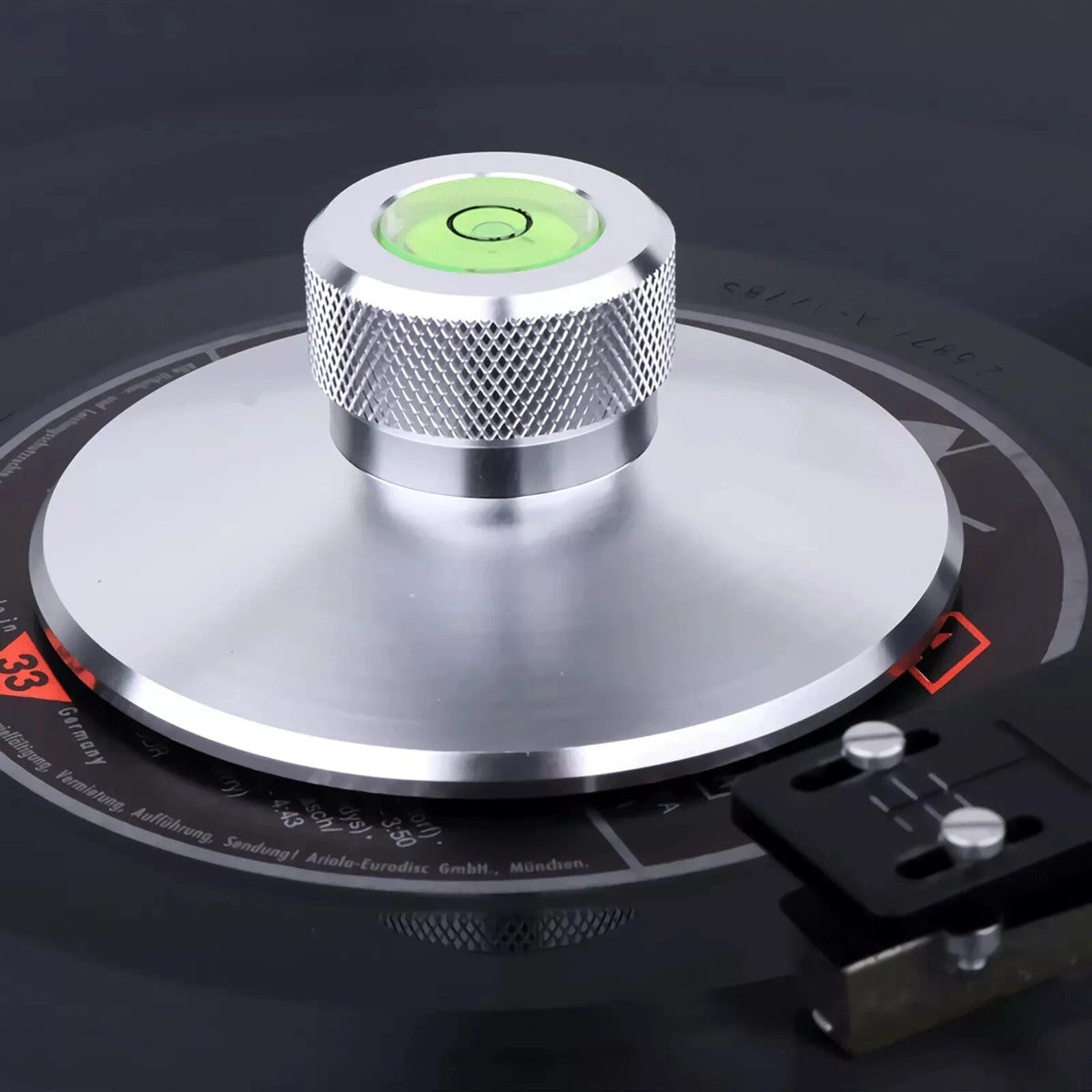 Aluminum Turntable LP Vinyl Record Weight Clamp Stabilizer with Bubble Level