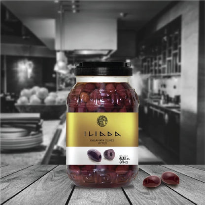 Pitted Kalamata Olives for Greek Cuisine (6.8 lbs)